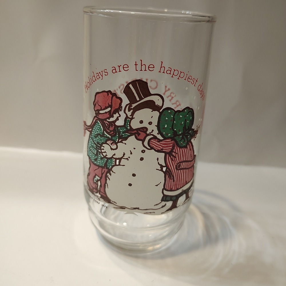 Holly Hobbie Coca Cola Christmas Glass Collector 1978 Holidays Are The‎ Happiest